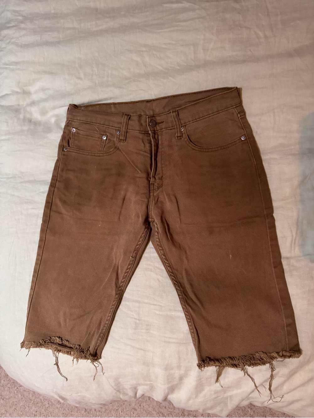 Men’s Vintage White Tag LEVIs Brown Cut-Off Denim Shorts